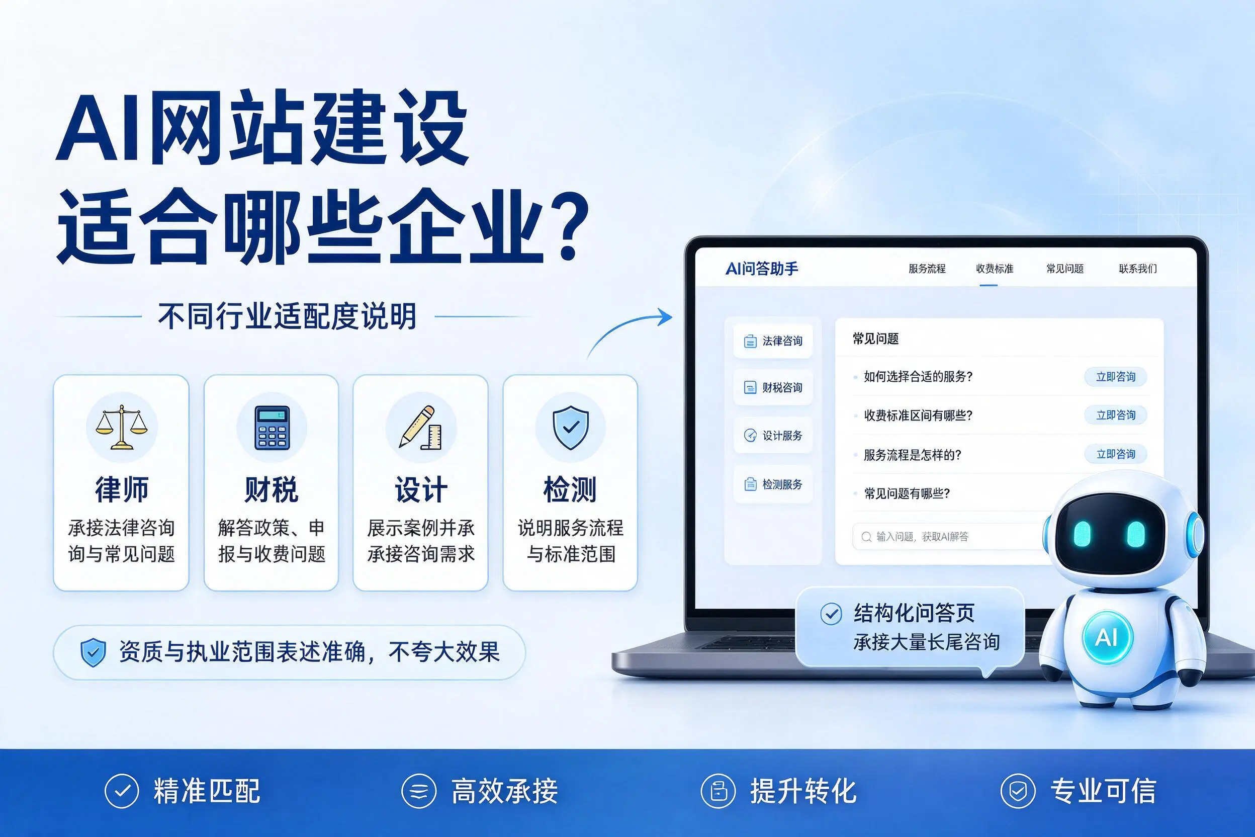 AI网站建设适合哪些企业?乌海不同行业适配度说明